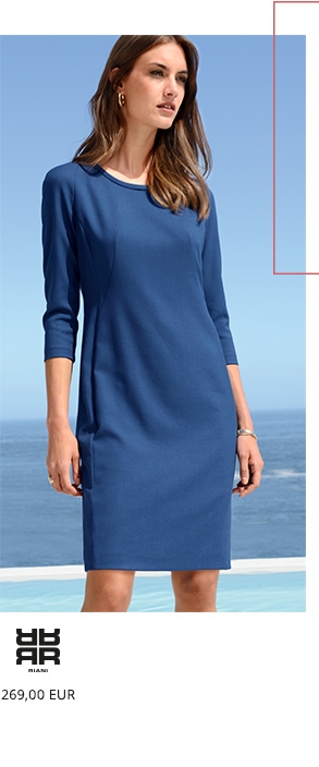 Kleid mit 3/4 Arm und platzierten Teilungsnähten (10683488)