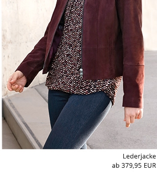 Lederjacke mit geschickt platzierten Teilungsnäht (10729588)