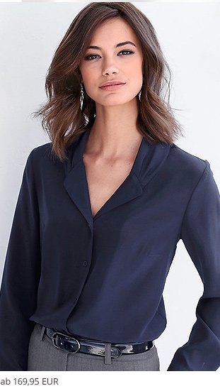Bluse in 100% Seide und dekorativen Fältchen (73191288)