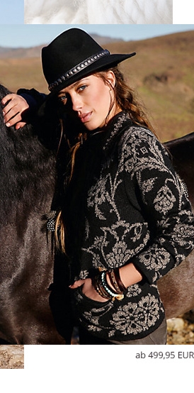 Strickjacke aus 100% Alpaka und floralen Intarsien (82464288)